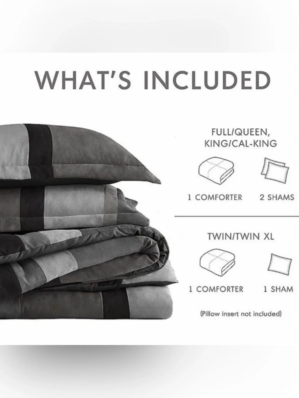510 Design Comforter Set Faux Suede Bold Stripe New in Packaging 12/2025